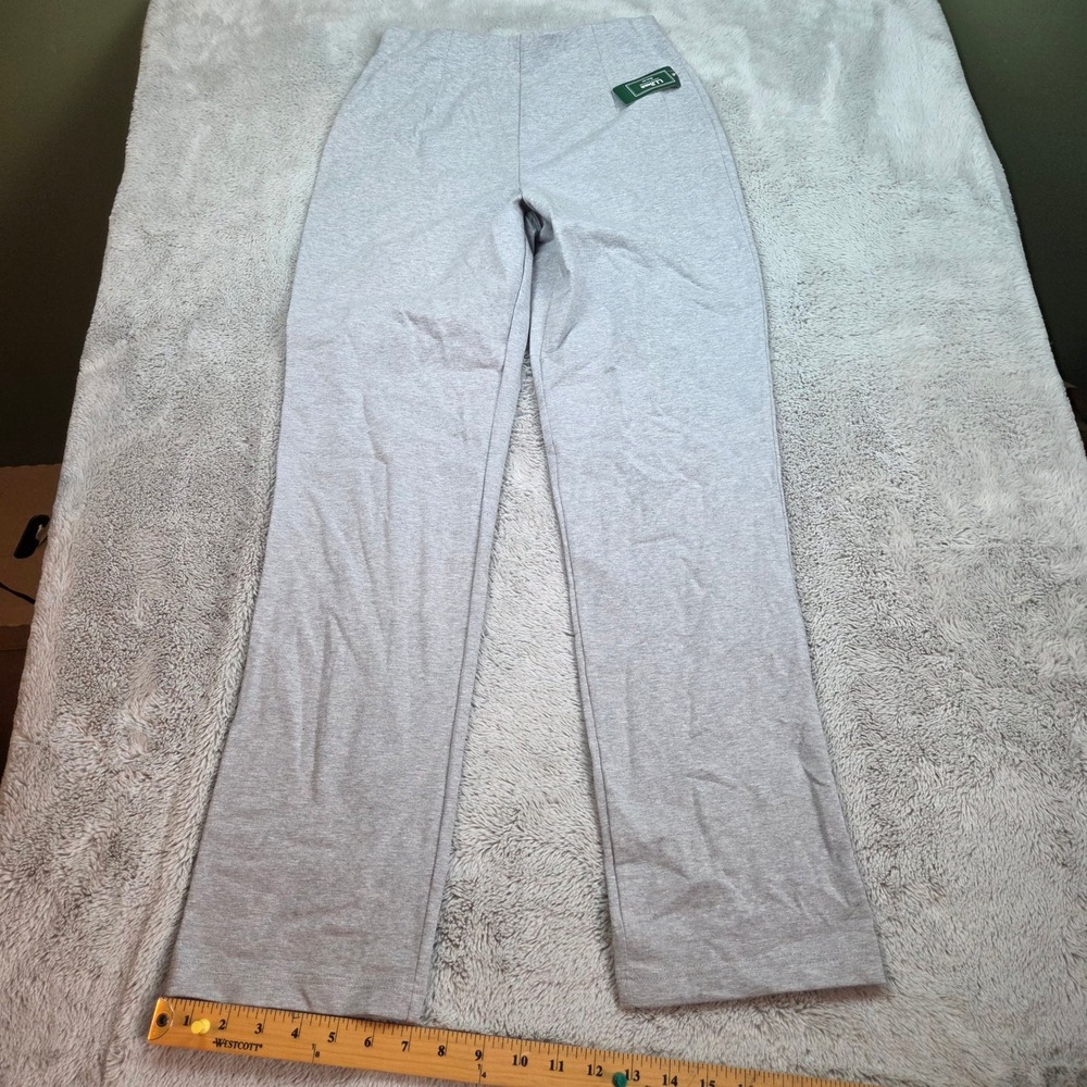 L.L. Bean Perfect Fit Pant Womens XS Slim Straight Leg Cotton Stretch Light Gray
